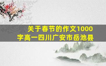 关于春节的作文1000字高一四川广安市岳池县