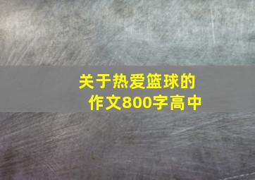 关于热爱篮球的作文800字高中