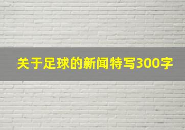 关于足球的新闻特写300字