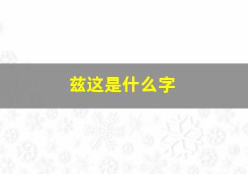 兹这是什么字