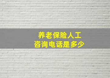 养老保险人工咨询电话是多少