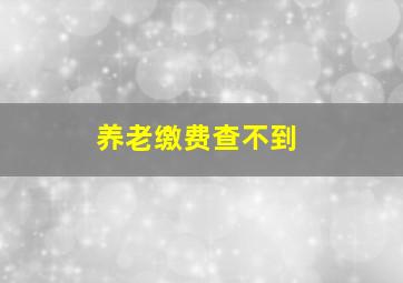 养老缴费查不到