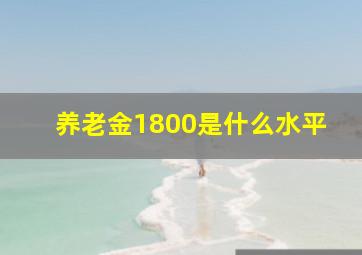 养老金1800是什么水平