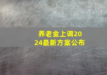 养老金上调2024最新方案公布