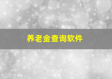 养老金查询软件