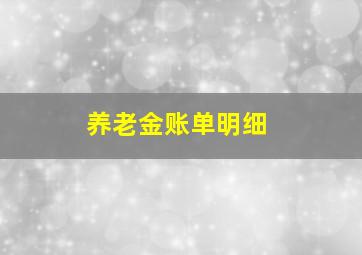 养老金账单明细