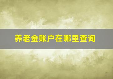 养老金账户在哪里查询