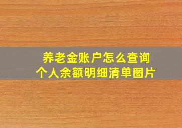 养老金账户怎么查询个人余额明细清单图片