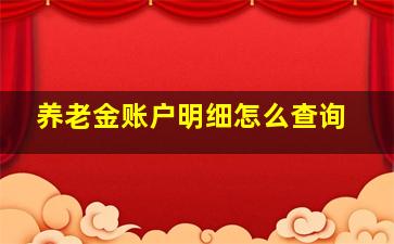 养老金账户明细怎么查询