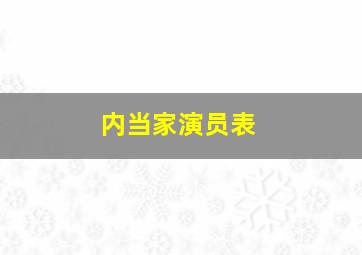 内当家演员表