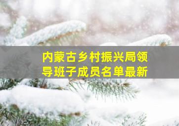 内蒙古乡村振兴局领导班子成员名单最新