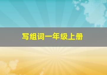 写组词一年级上册