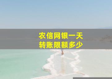 农信网银一天转账限额多少