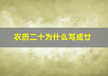 农历二十为什么写成廿