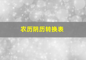 农历阴历转换表