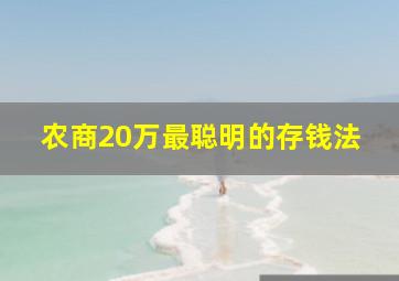 农商20万最聪明的存钱法