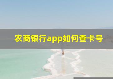 农商银行app如何查卡号