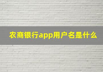 农商银行app用户名是什么