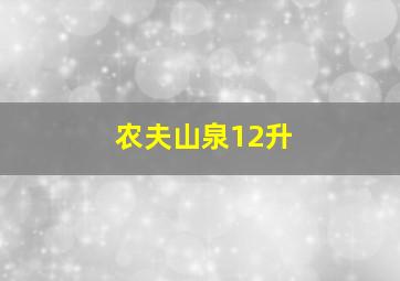 农夫山泉12升