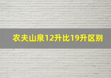 农夫山泉12升比19升区别