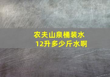 农夫山泉桶装水12升多少斤水啊