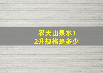 农夫山泉水12升规格是多少