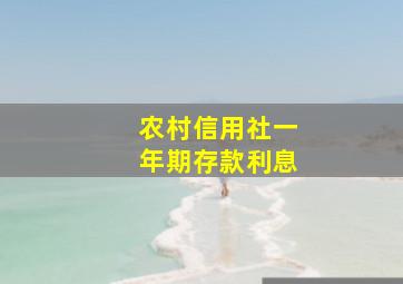 农村信用社一年期存款利息