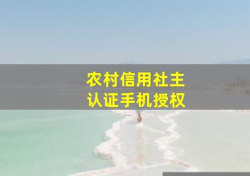 农村信用社主认证手机授权