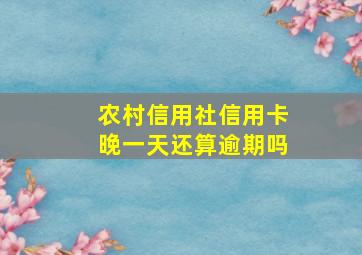 农村信用社信用卡晚一天还算逾期吗