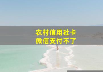 农村信用社卡微信支付不了