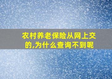 农村养老保险从网上交的,为什么查询不到呢