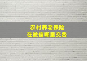 农村养老保险在微信哪里交费