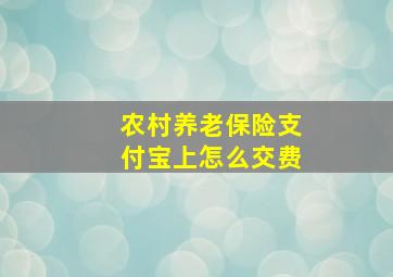 农村养老保险支付宝上怎么交费