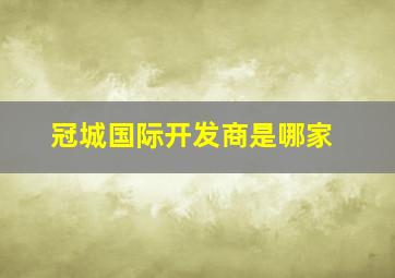 冠城国际开发商是哪家