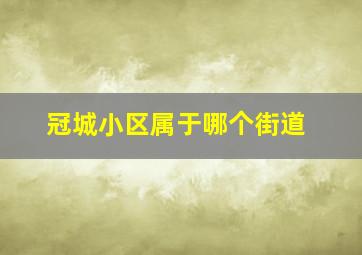 冠城小区属于哪个街道