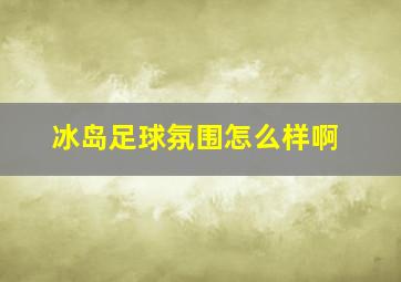 冰岛足球氛围怎么样啊