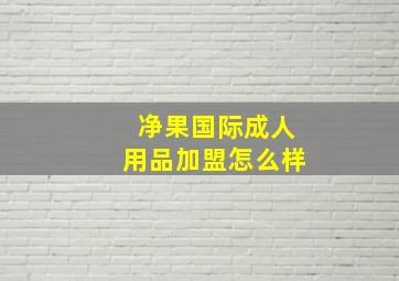 净果国际成人用品加盟怎么样