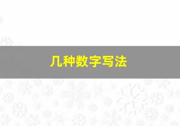 几种数字写法