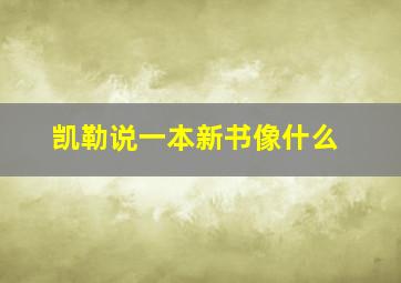 凯勒说一本新书像什么