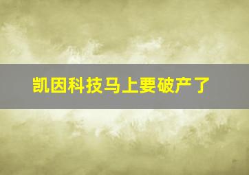 凯因科技马上要破产了