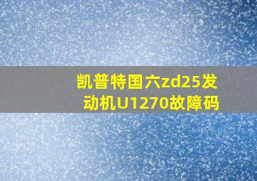 凯普特国六zd25发动机U1270故障码