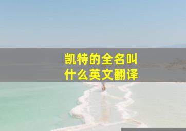 凯特的全名叫什么英文翻译