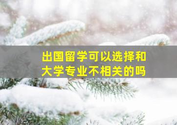 出国留学可以选择和大学专业不相关的吗