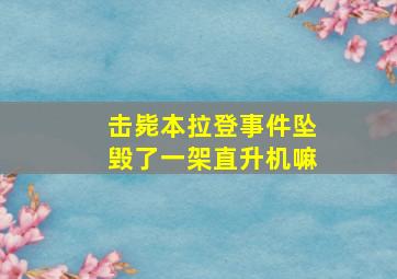 击毙本拉登事件坠毁了一架直升机嘛