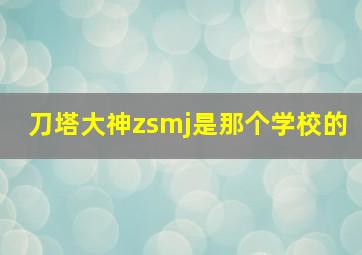 刀塔大神zsmj是那个学校的