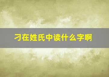 刁在姓氏中读什么字啊