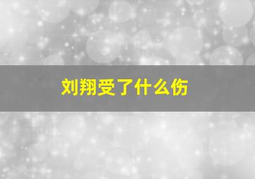 刘翔受了什么伤