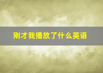 刚才我播放了什么英语