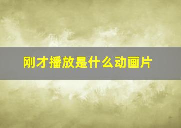 刚才播放是什么动画片