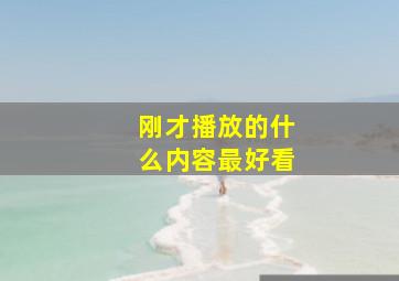 刚才播放的什么内容最好看